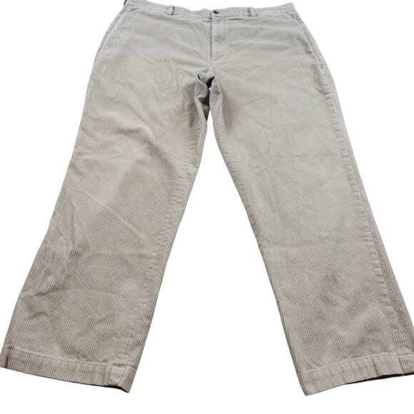 Brooks Brothers Corduroy Pants Mens 42x32  Beige Straight Flat Front Preppy READ - Picture 1 of 11
